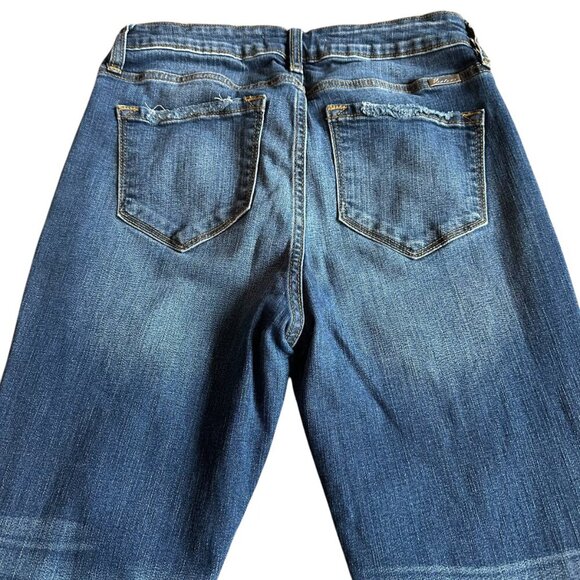 KanCan Skinny Mid-Rise Jeans Distressed Chewed Hem Cropped Size 28 Women's - Picture 9 of 10